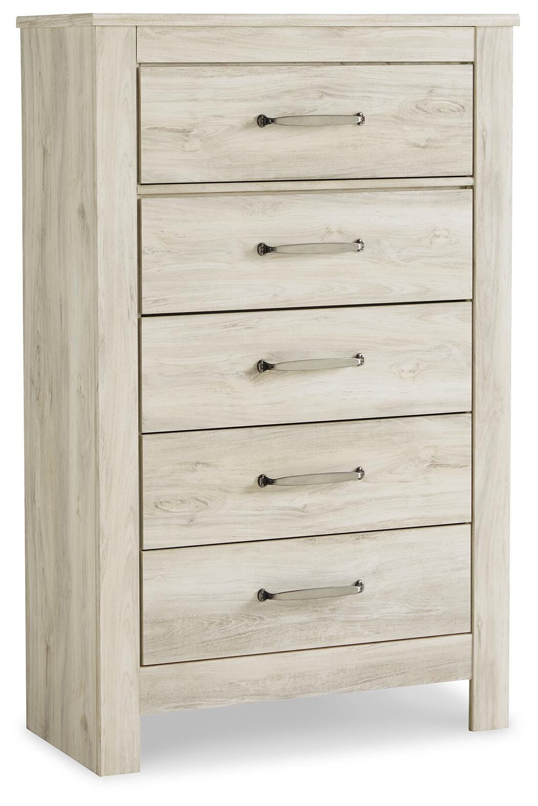 Bellaby Whitewash Queen Panel Headboard, Dresser, Mirror, Chest and 2 Nightstands