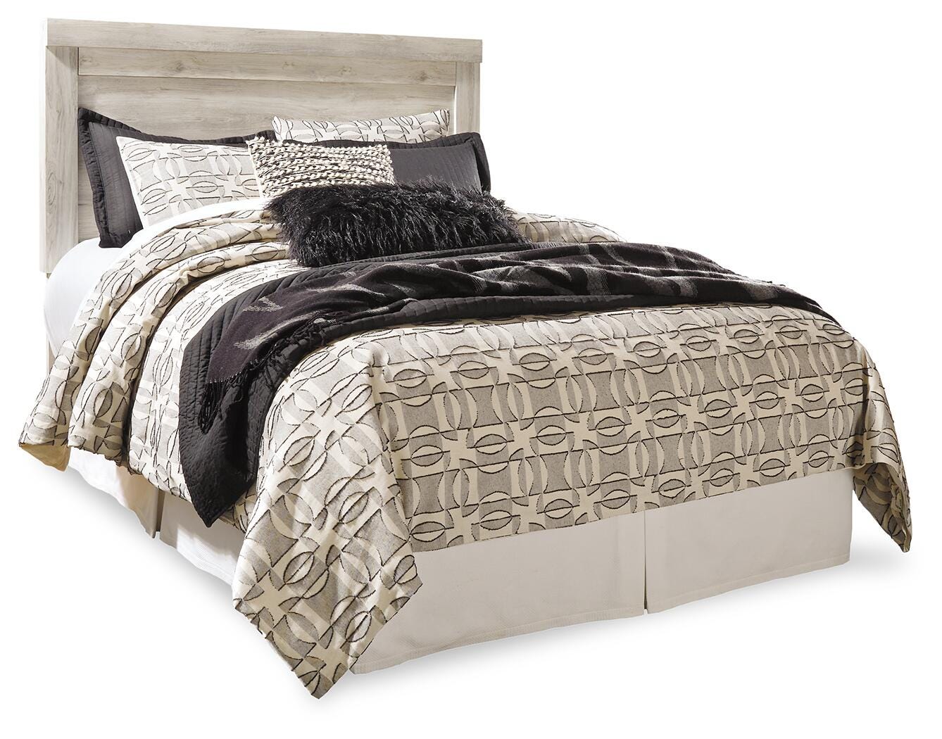 Bellaby Whitewash Queen Panel Headboard, Dresser, Mirror, Chest and 2 Nightstands