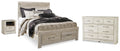 Bellaby Whitewash Queen Panel Storage Bed, Dresser and Nightstand