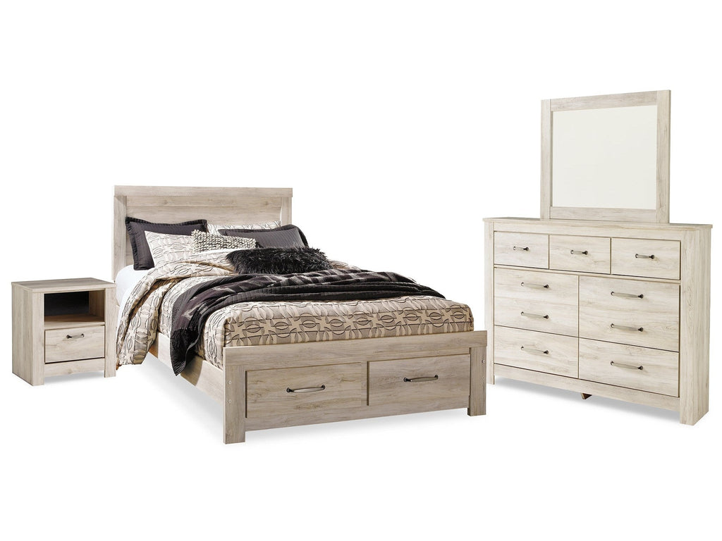 Bellaby Whitewash Queen Panel Storage Bedroom Set