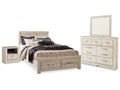 Bellaby Whitewash Queen Panel Storage Bedroom Set