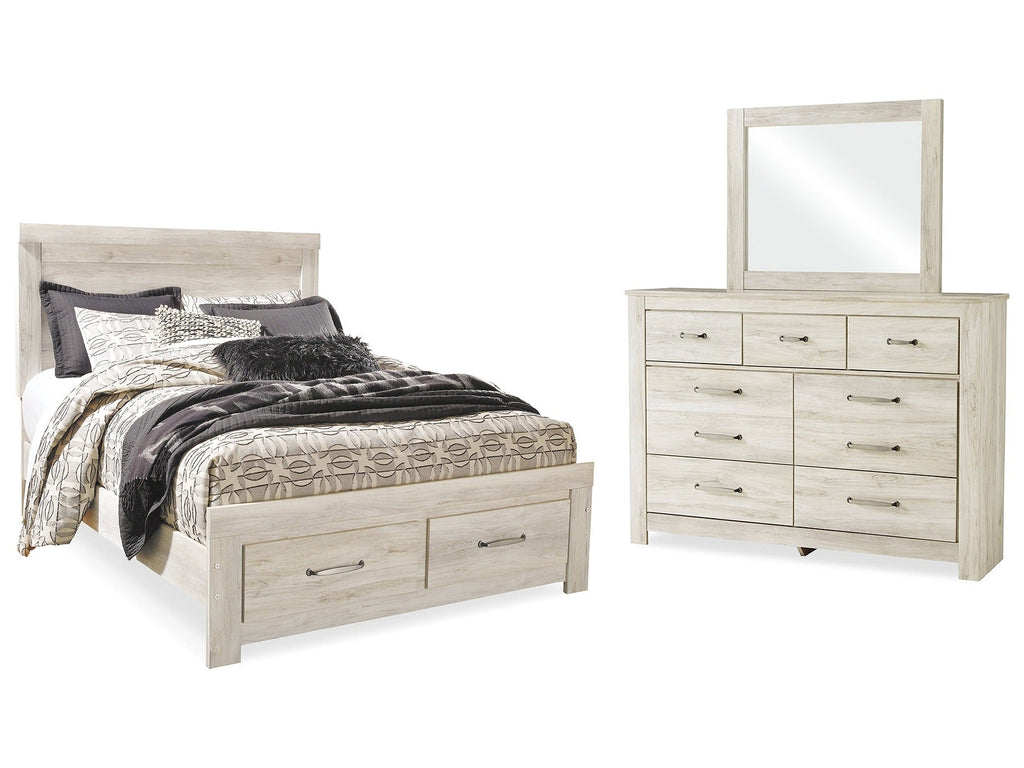 Bellaby Whitewash Queen Panel Storage Bedroom Set