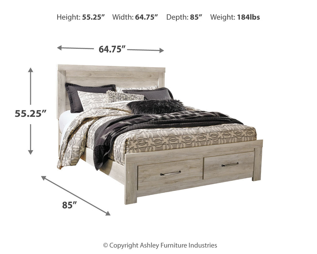 Bellaby Whitewash Queen Panel Storage Bedroom Set