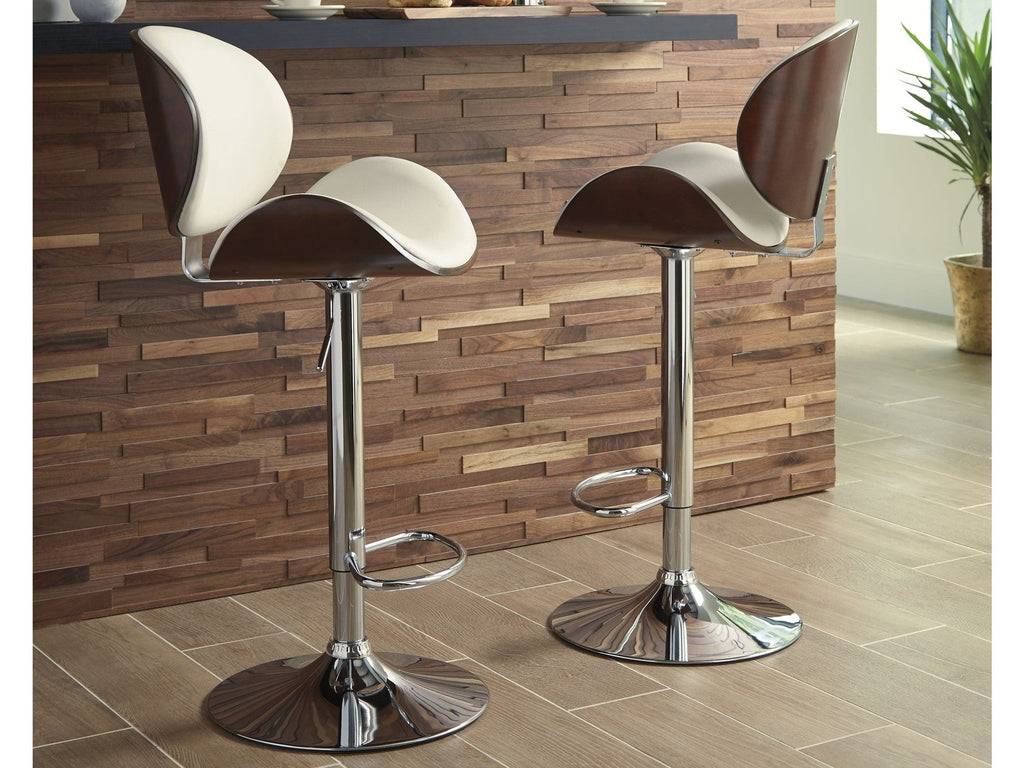 Bellatier Faux Leather Adjustable Height Bar Stools