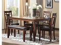 Bennox Brown Dining Room Set w/ Bench (Set of 6)
