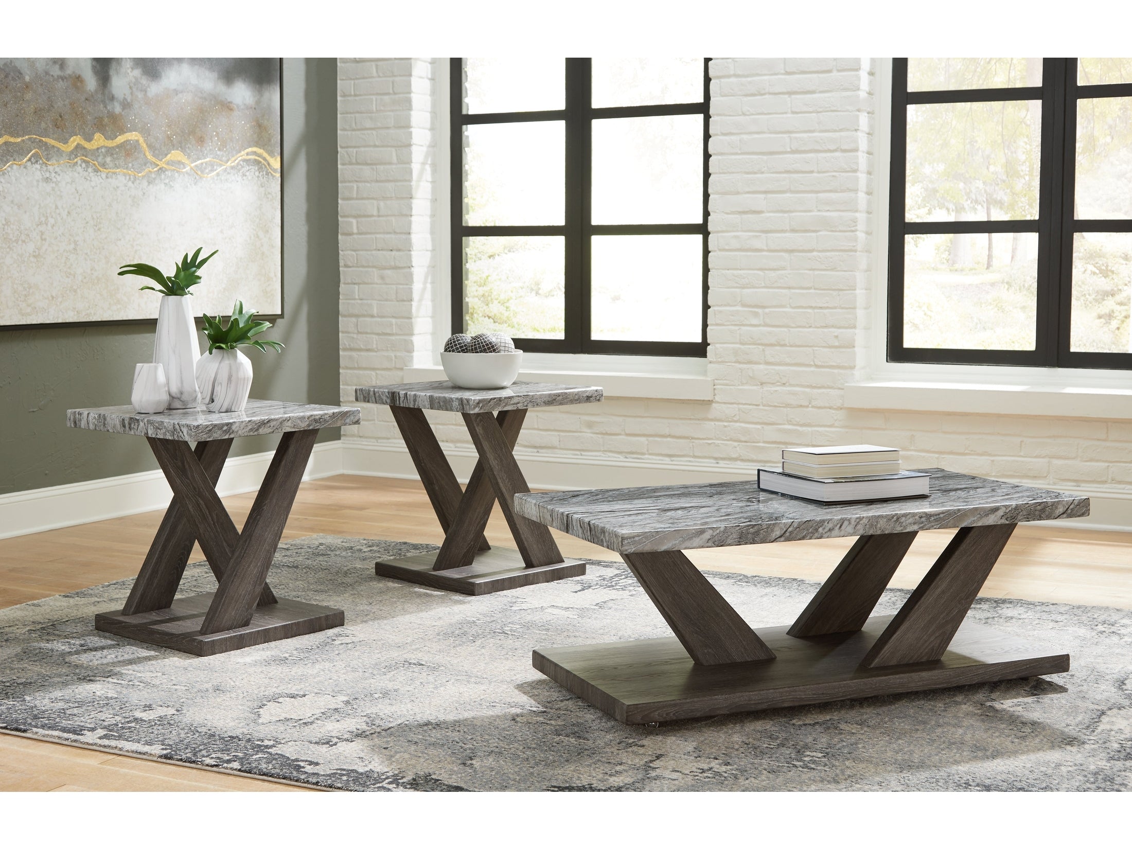 Bensonale Brown/Gray Occasional Table Set (Set of 3)