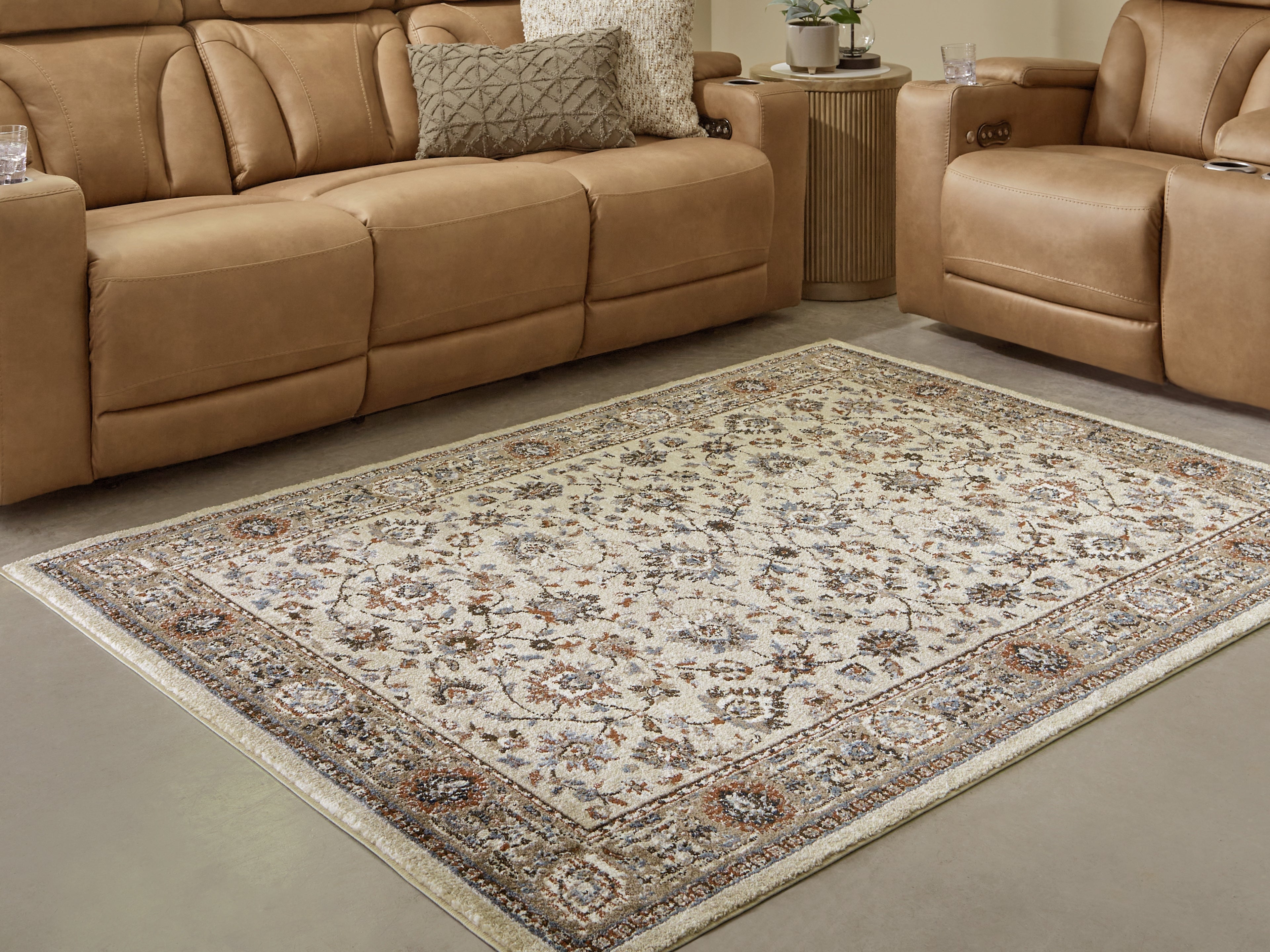 Beritham Blue/Brown/Beige Large Rug