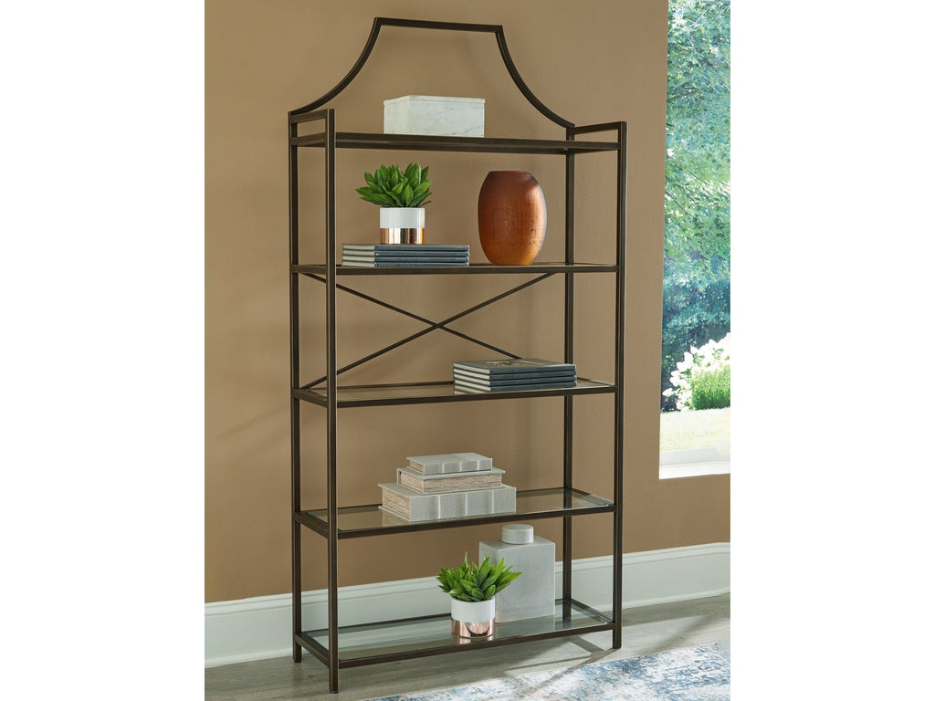 Bernonly Antique Bronze Finish 72" Bookcase