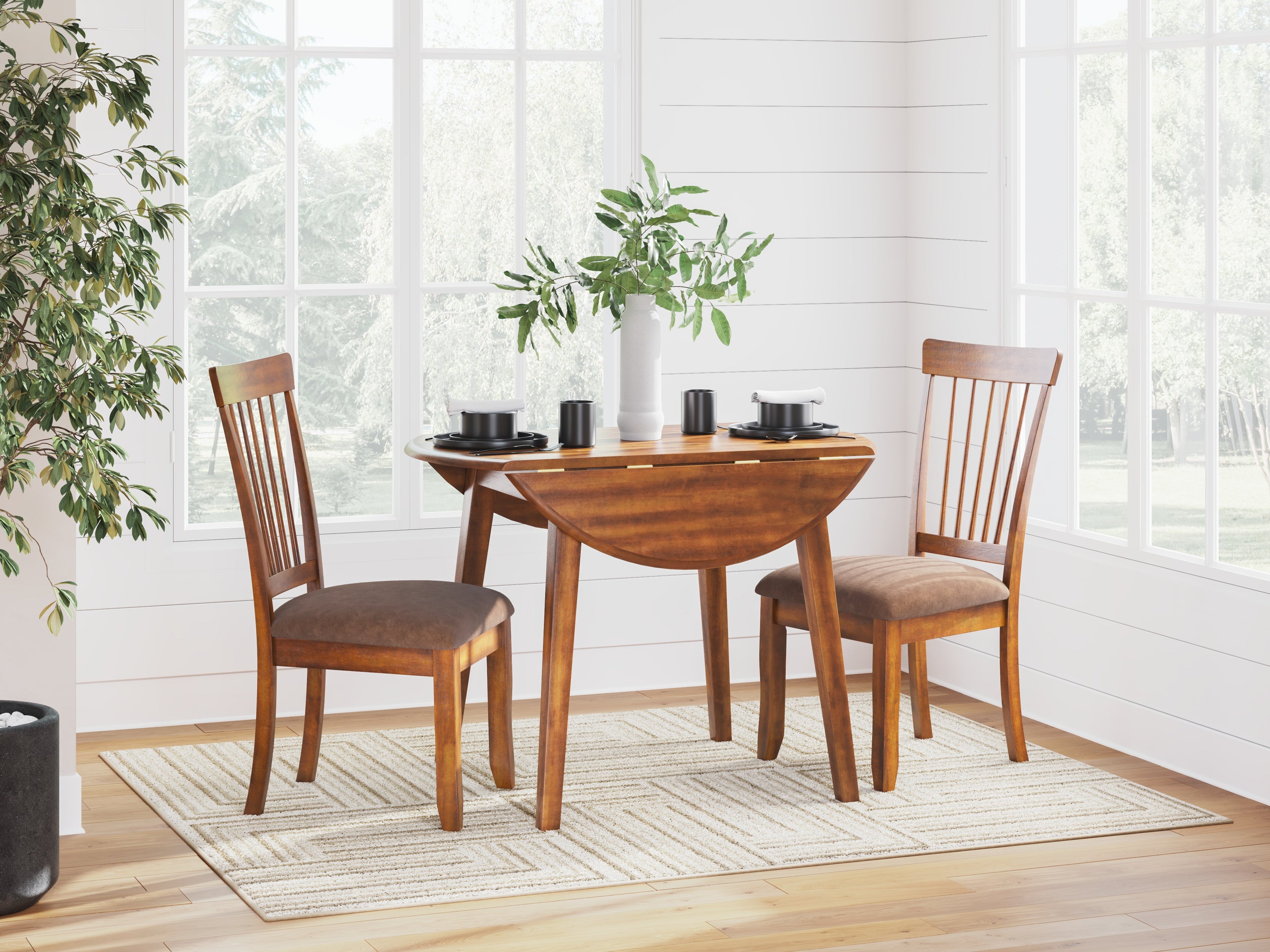 Berringer Rustic Brown Dining Table and 2 Chairs