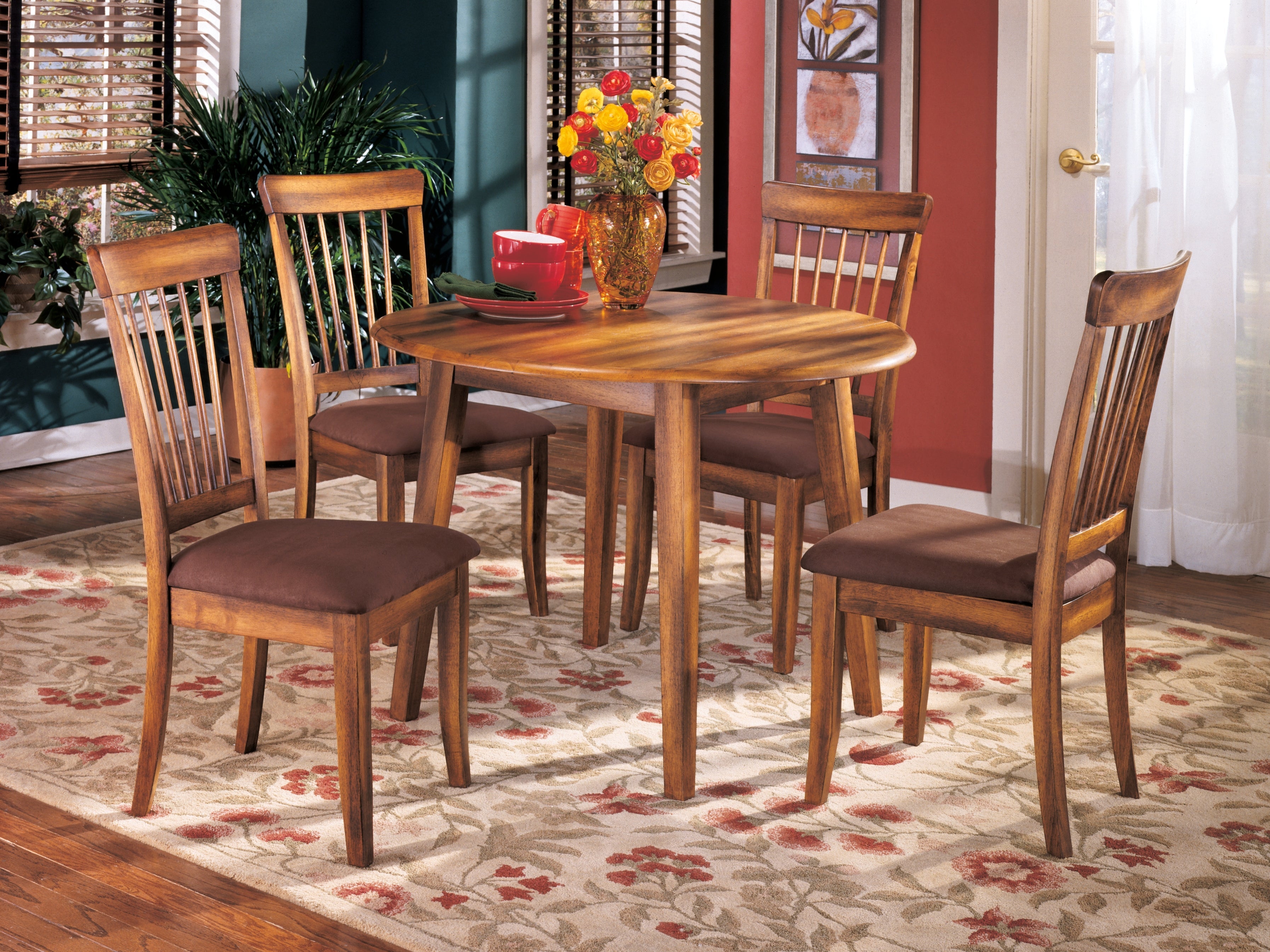 Berringer Rustic Brown Dining Table and 4 Chairs