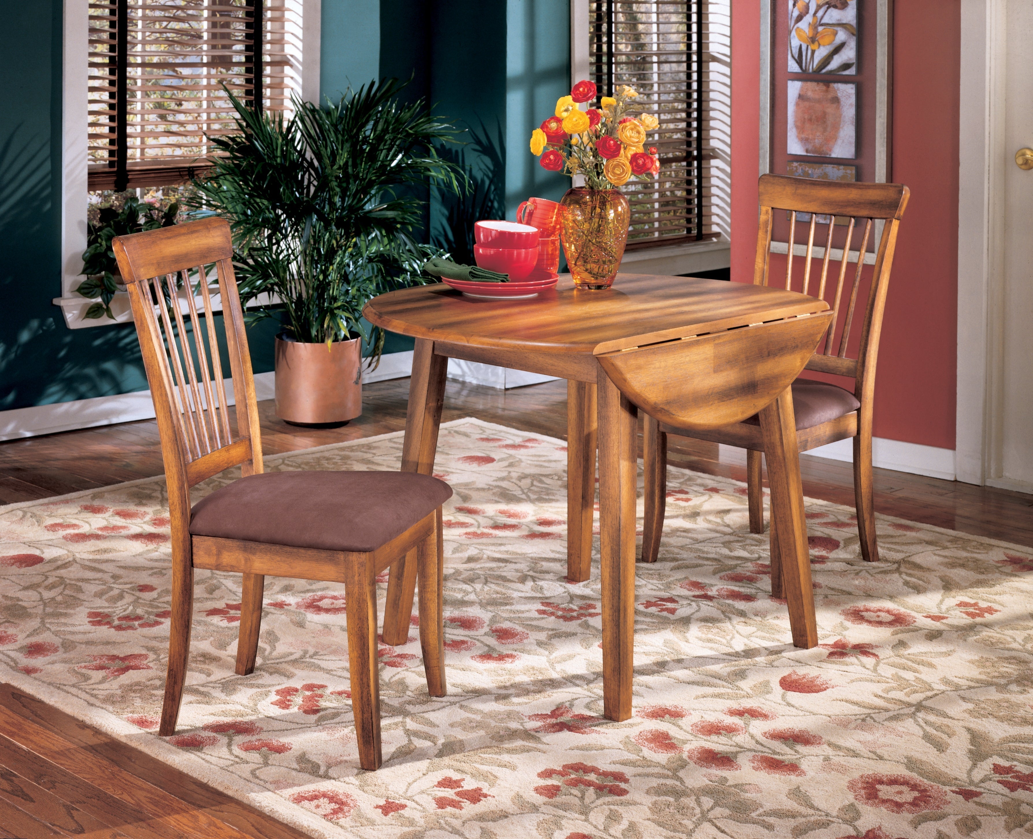 Berringer Rustic Brown Drop Leaf Dining Table