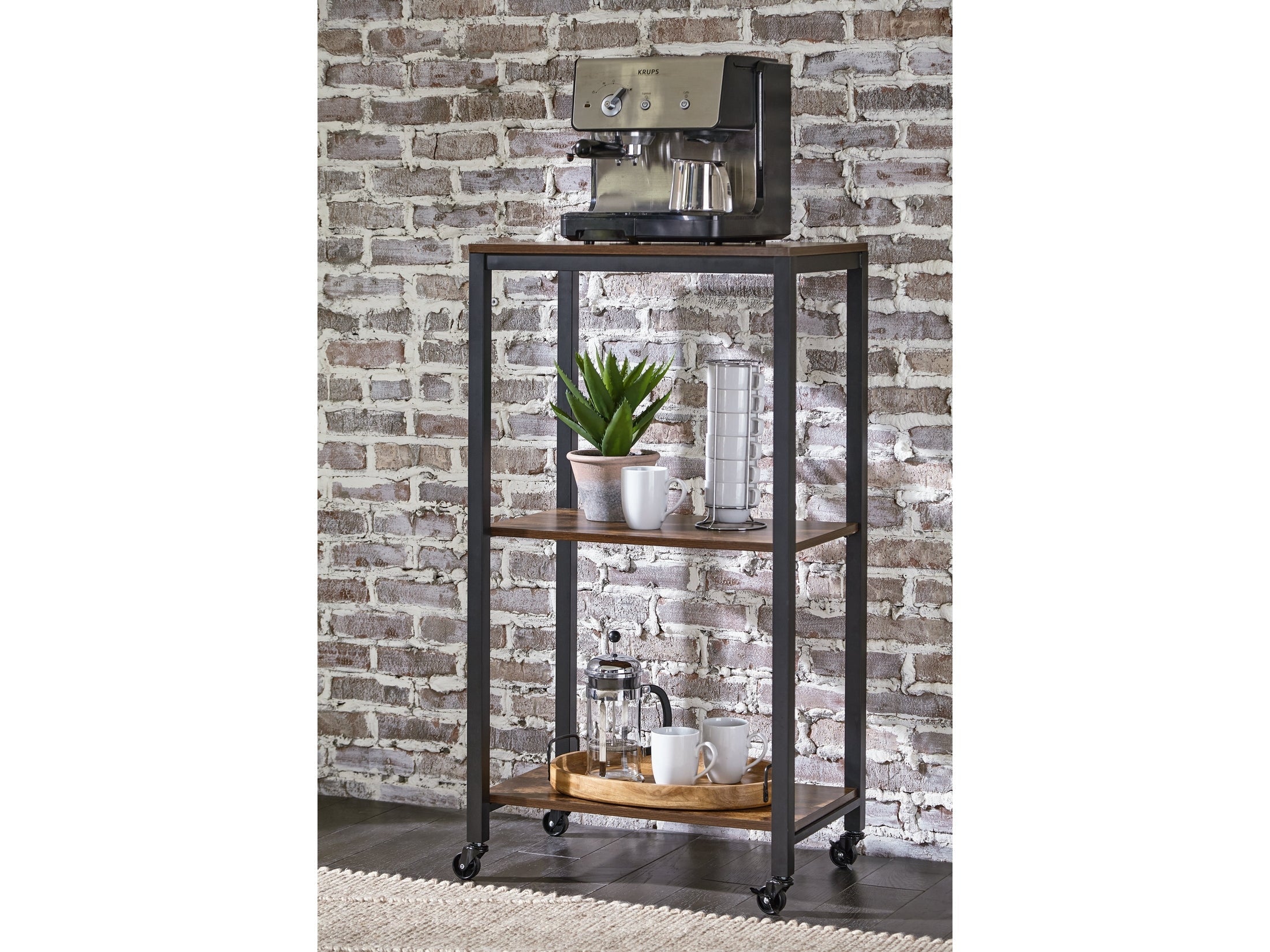 Bevinfield Brown/Black Bar Cart
