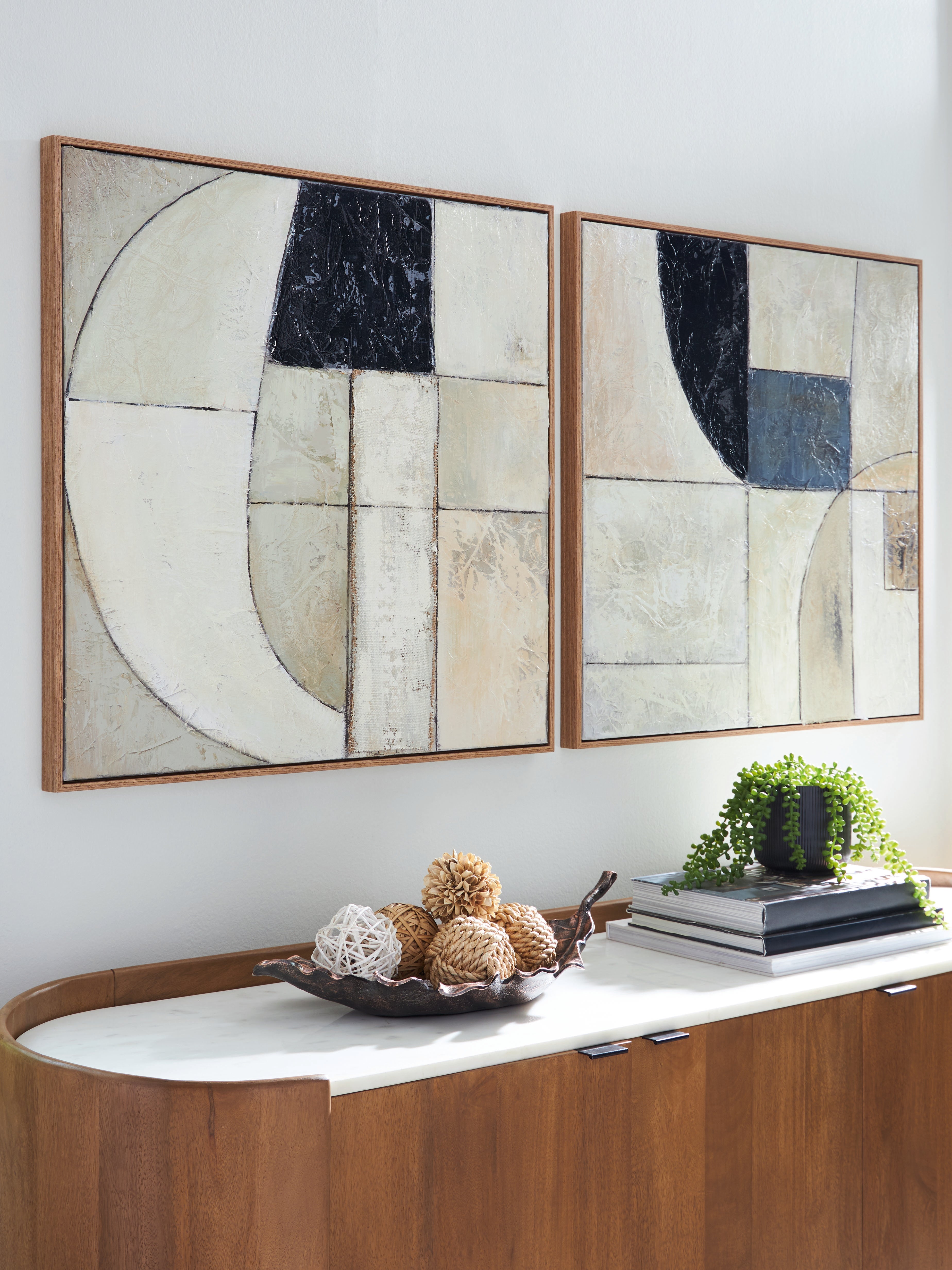 Bexlen Tan/Taupe/Black Wall Art Set