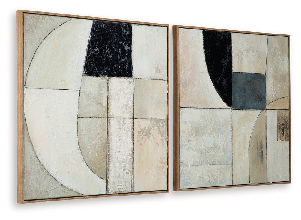 Bexlen Tan/Taupe/Black Wall Art Set