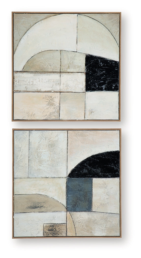 Bexlen Tan/Taupe/Black Wall Art Set