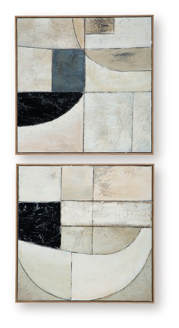 Bexlen Tan/Taupe/Black Wall Art Set