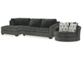 Biddeford Shadow 2-Piece Sectional & Oversized Swivel Accent Chair