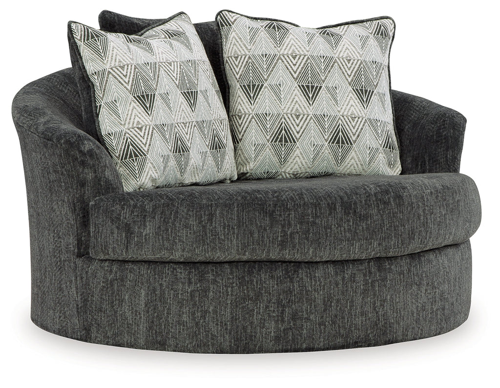 Biddeford Shadow 2-Piece Sectional & Oversized Swivel Accent Chair