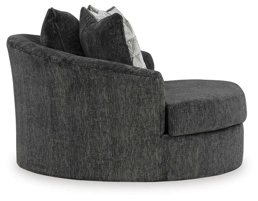 Biddeford Shadow 2-Piece Sectional & Oversized Swivel Accent Chair