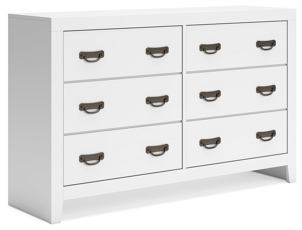 Binterglen White King Panel Bedroom Set with Dresser and Nightstand