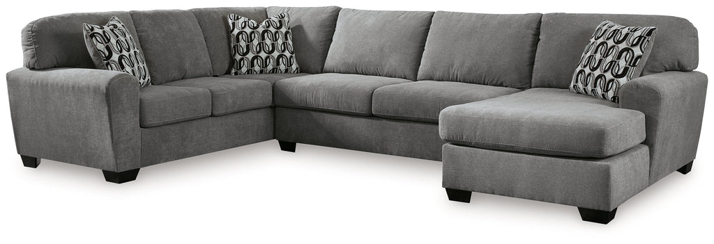 Birkdale Court Gray 3-Piece Sectional with RAF Chaise