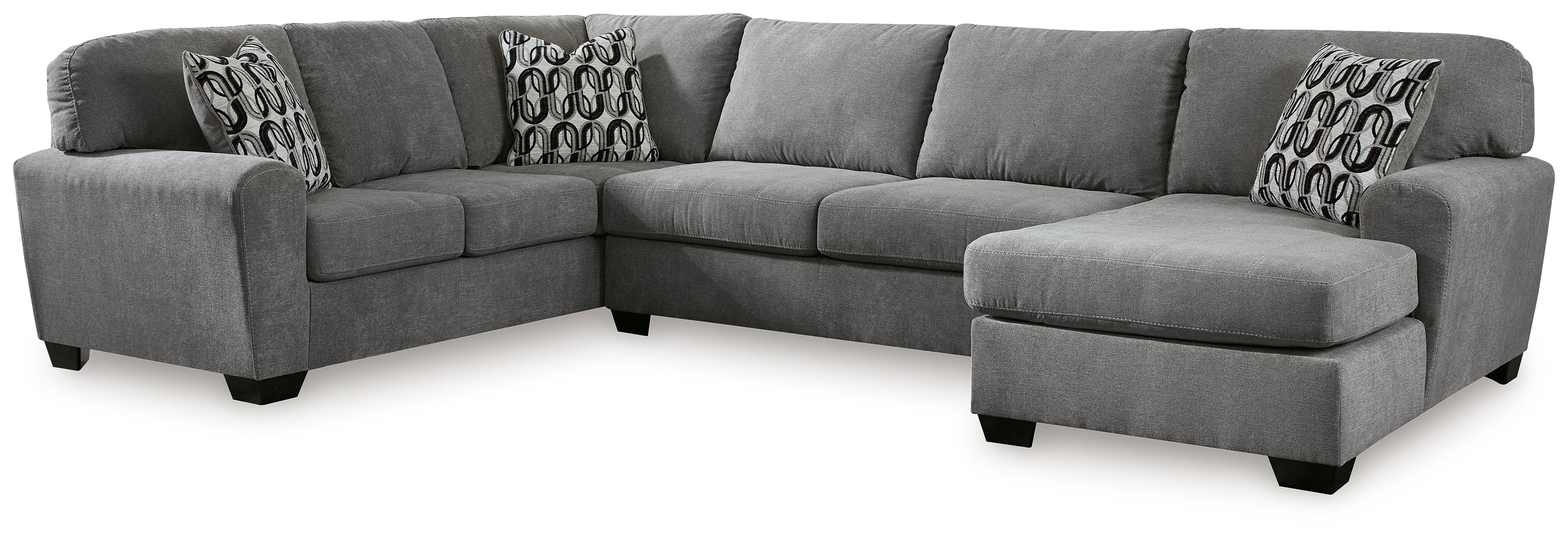 Birkdale Court Gray 3-Piece Sectional with RAF Chaise