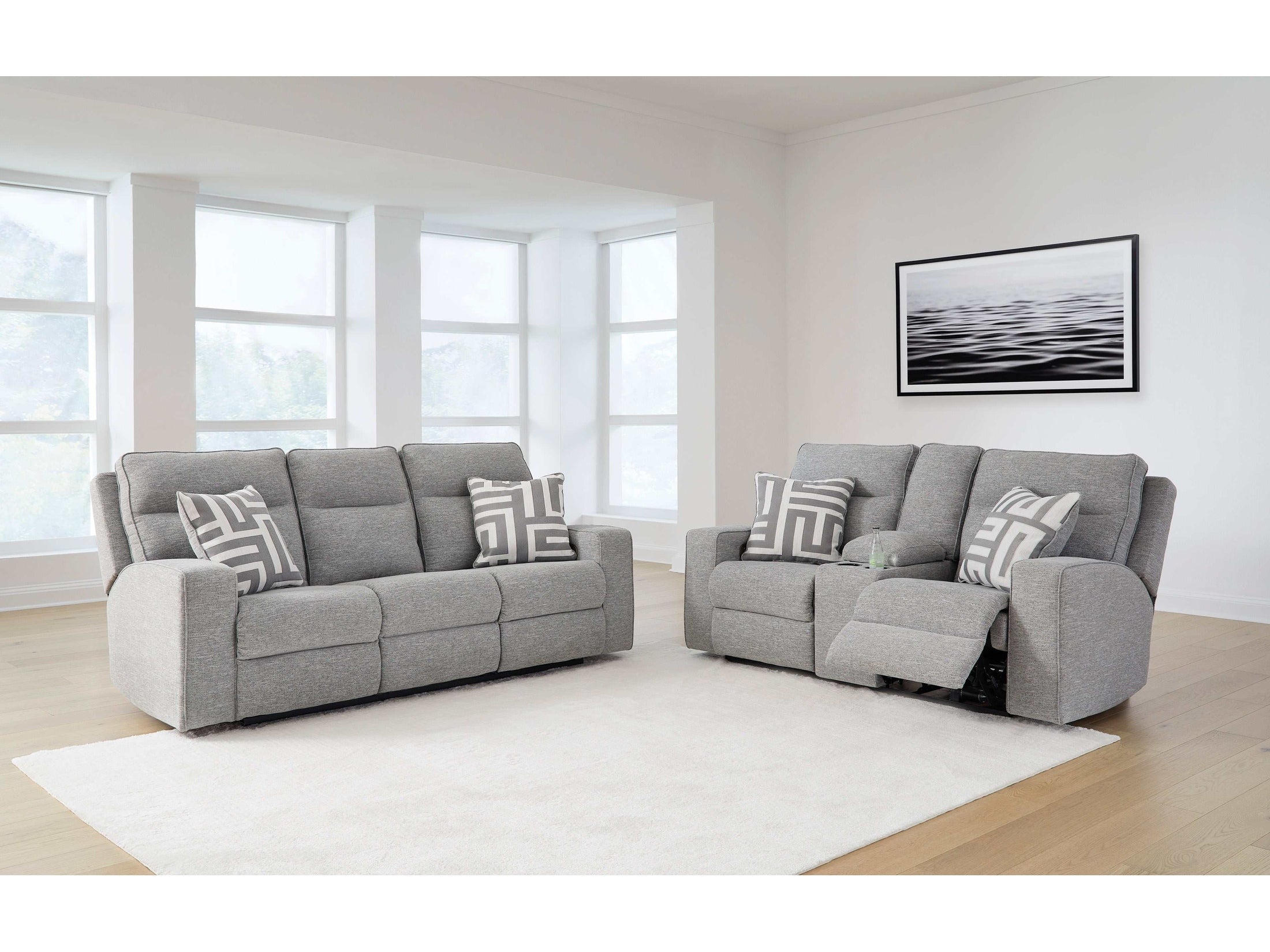 Biscoe Pewter Power Reclining Living Room Set / 2pc