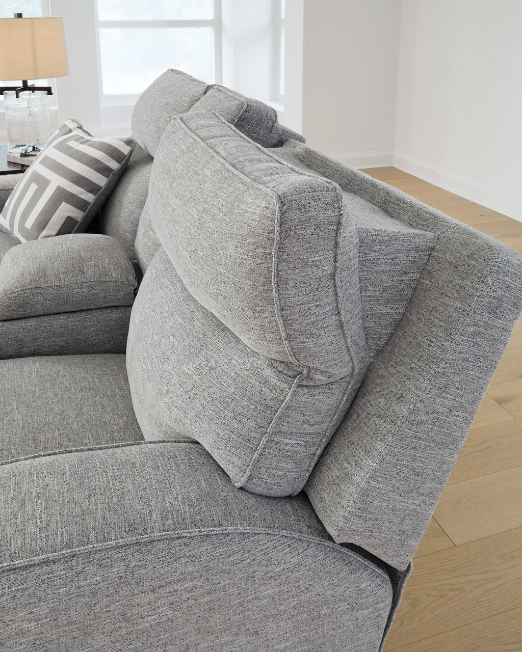 Biscoe Pewter Power Reclining Loveseat w/ Console