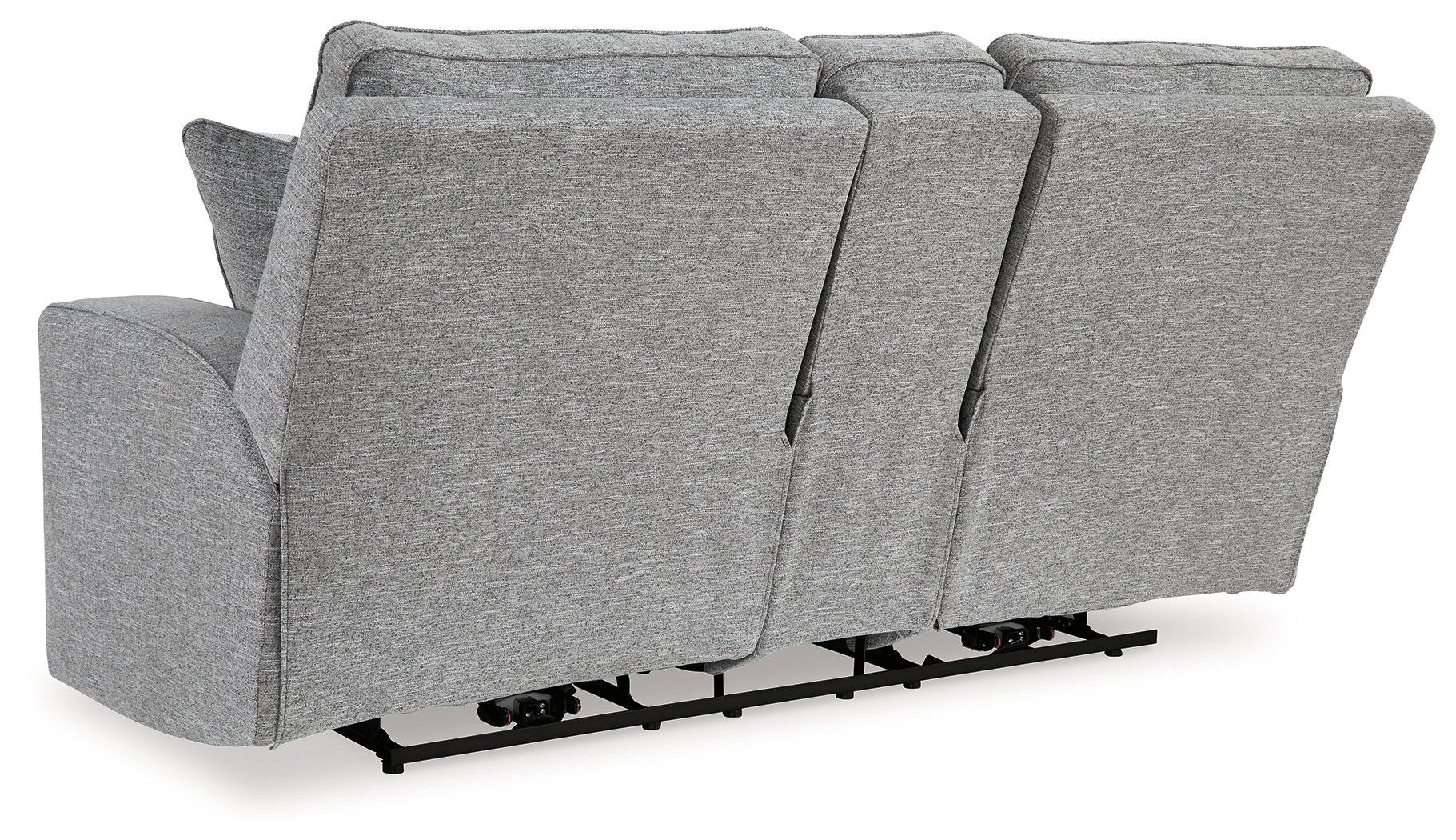 Biscoe Pewter Power Reclining Loveseat w/ Console