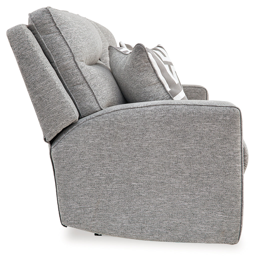 Biscoe Pewter Power Reclining Loveseat w/ Console