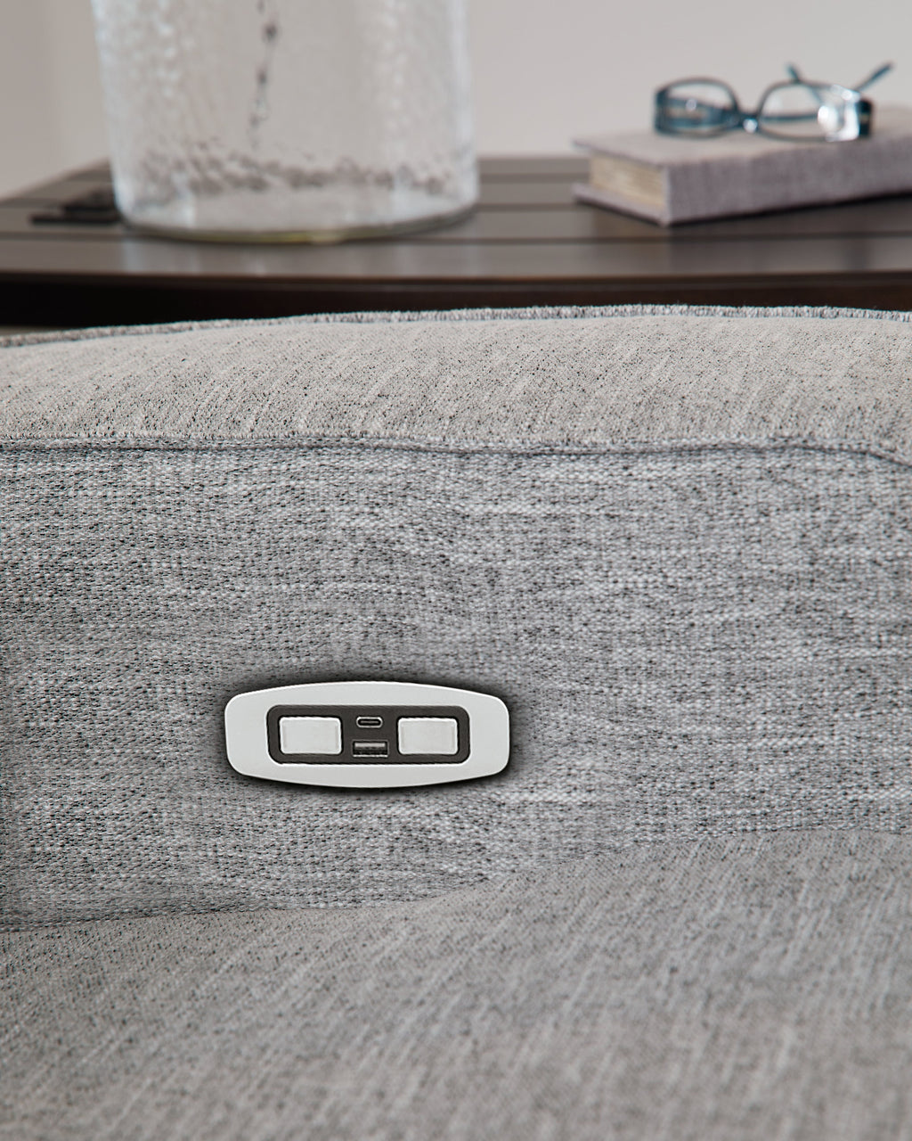 Biscoe Pewter Power Reclining Sofa and Loveseat