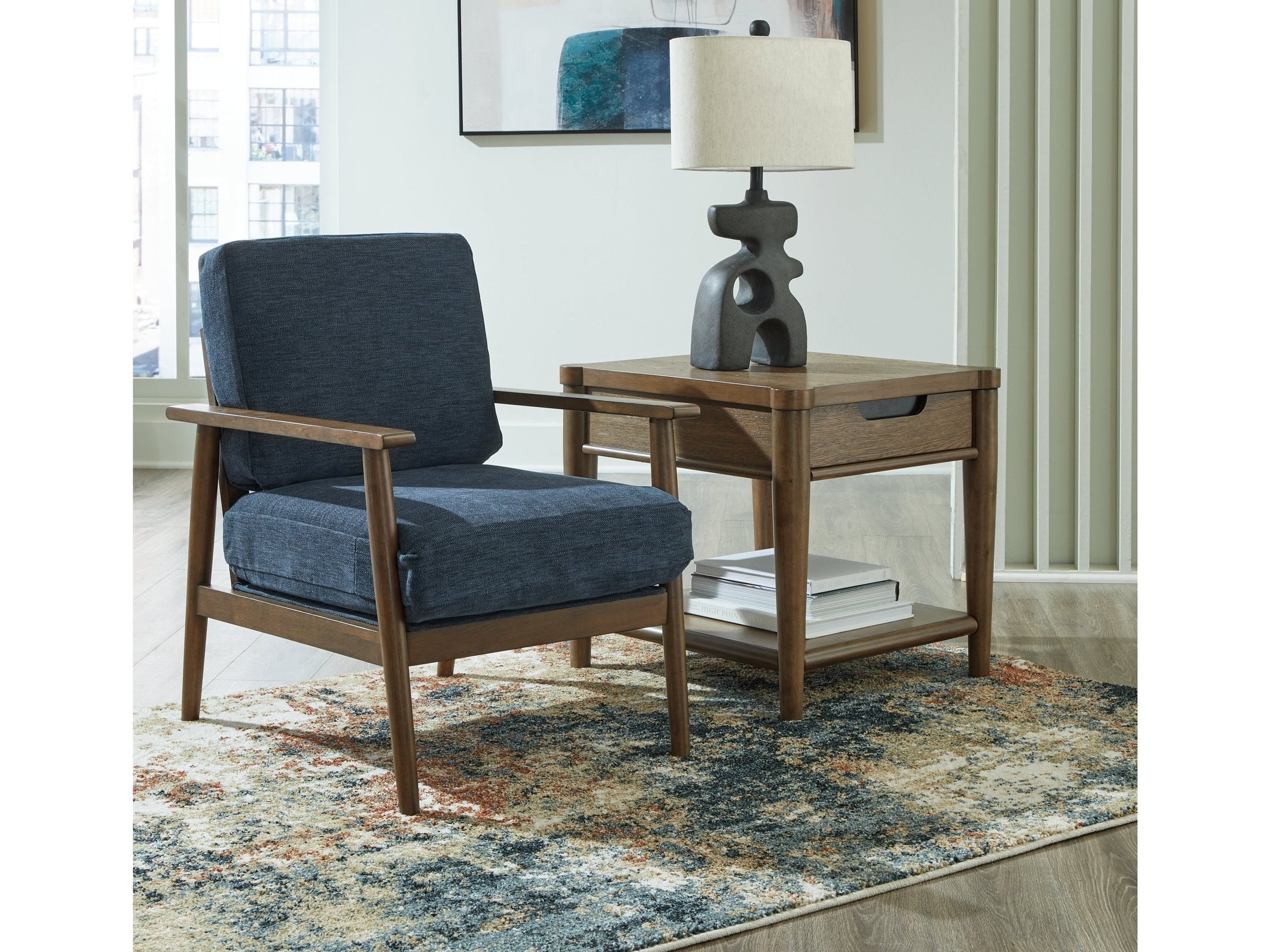 Bixler Navy Accent Chair