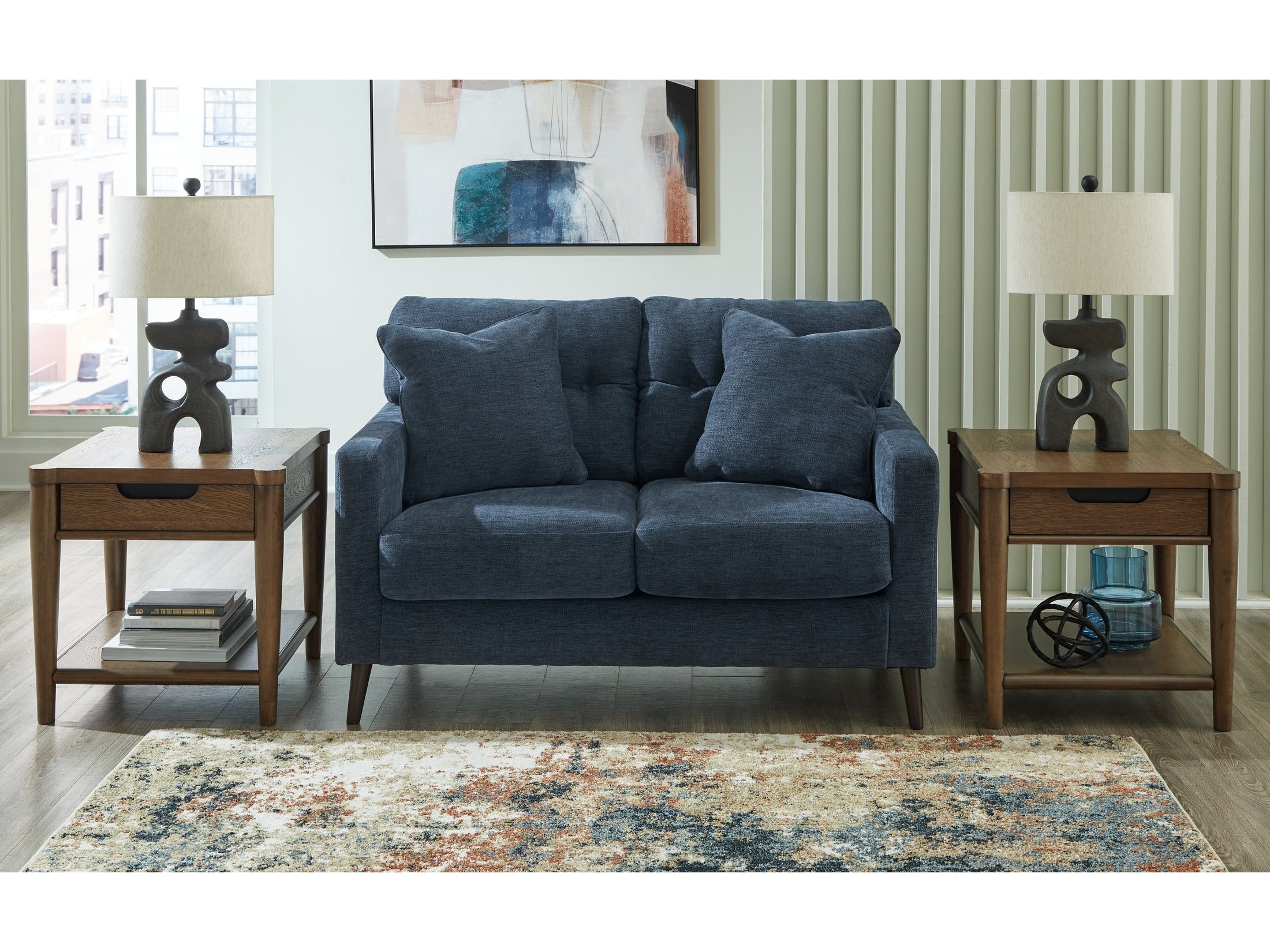Bixler Navy Loveseat