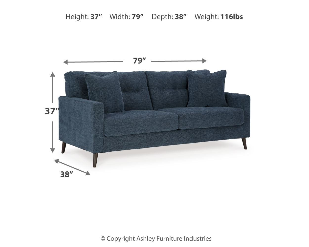 Bixler Navy Sofa, Loveseat and Chair