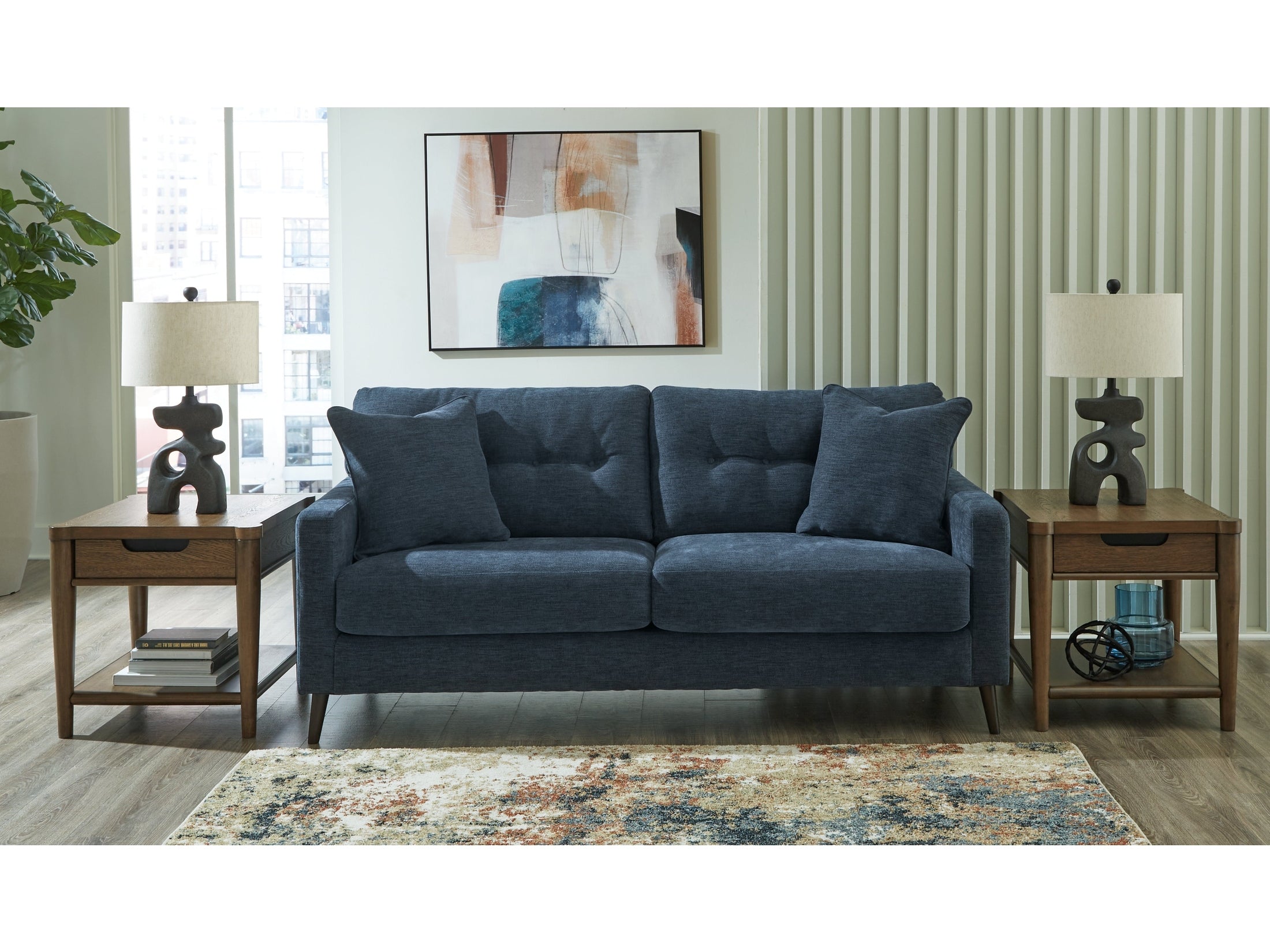 Bixler Navy Sofa