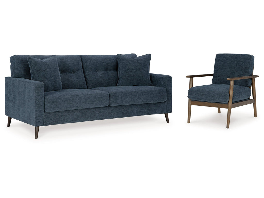 Bixler Navy Sofa and Chair