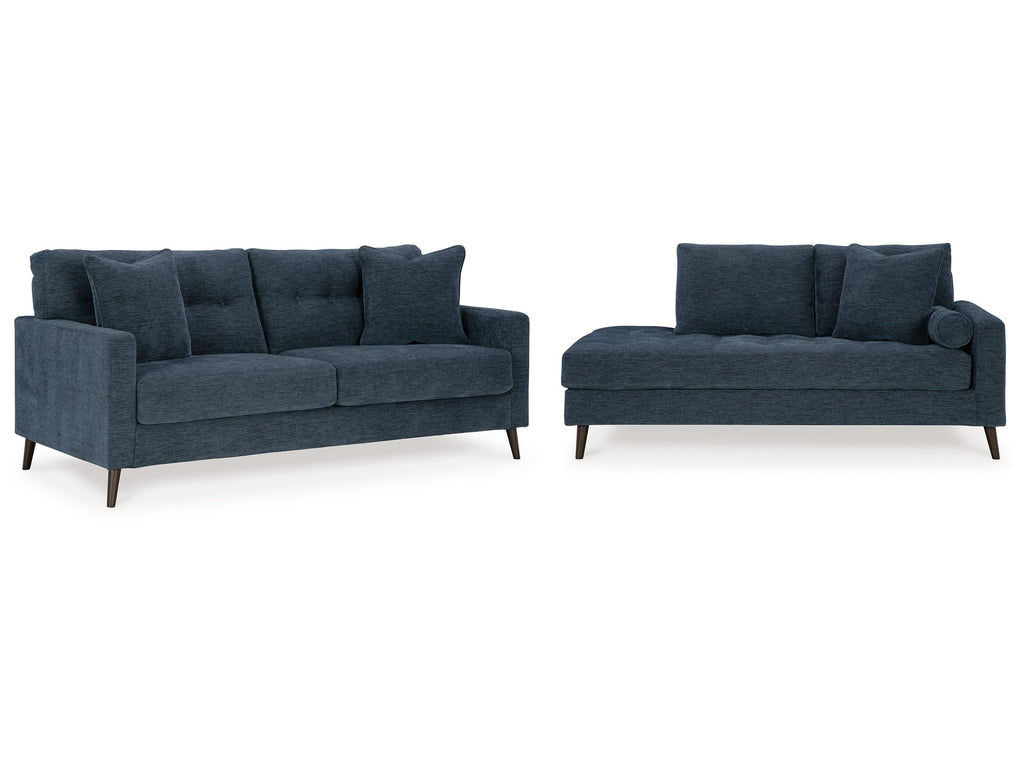 Bixler Navy Sofa and Chaise