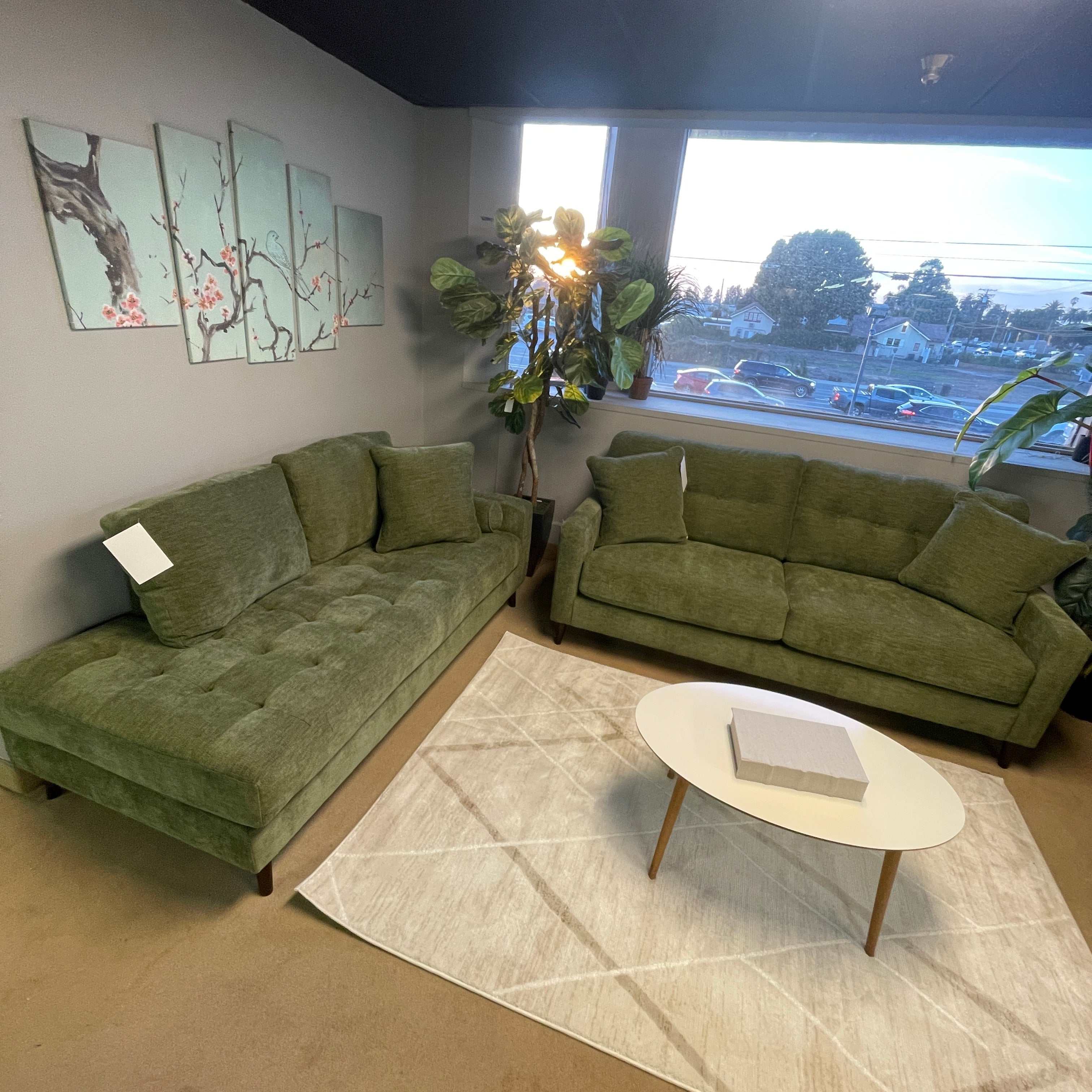 Bixler Olive Corner Chaise