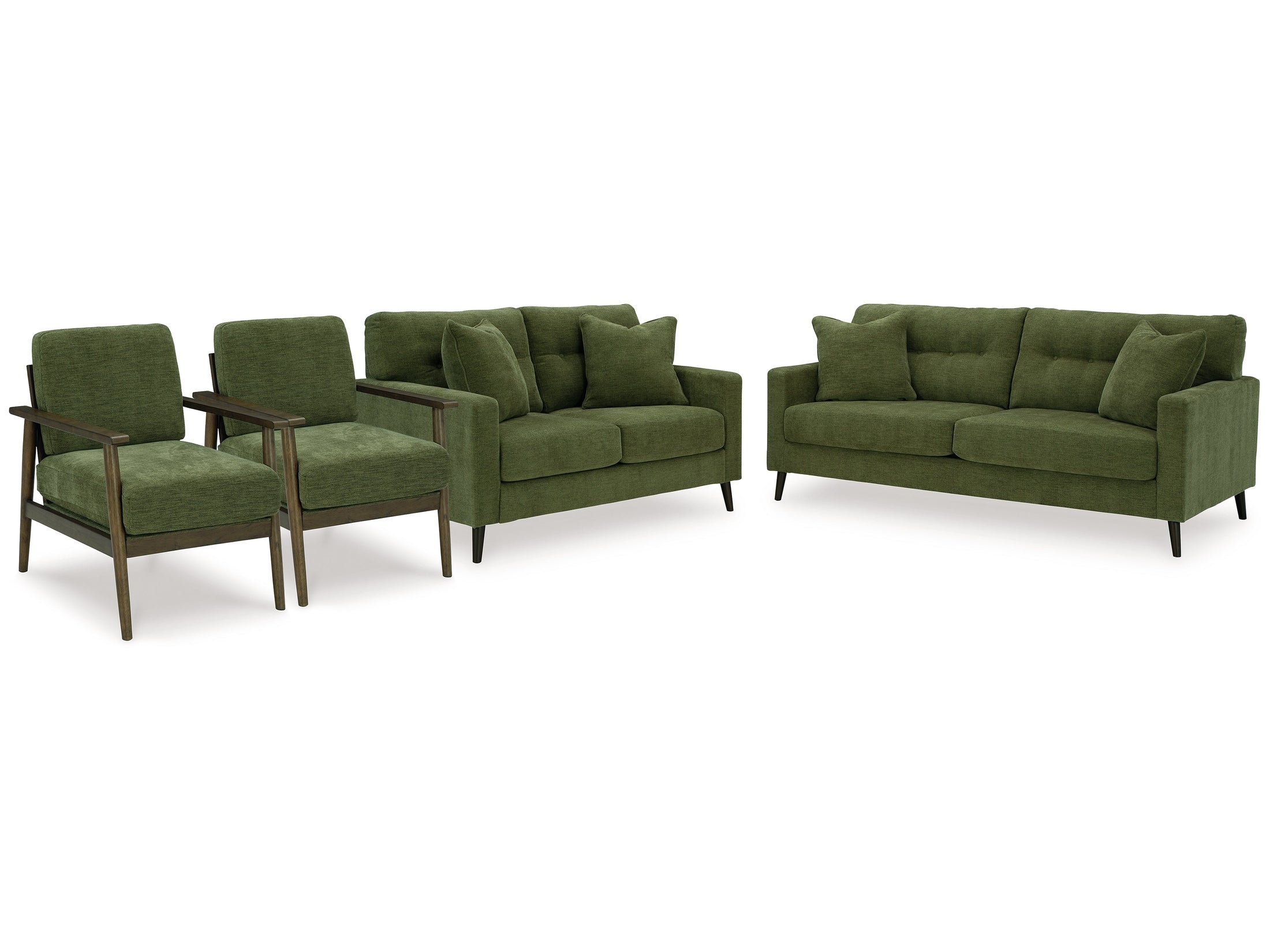 Bixler Olive Sofa, Loveseat and 2 Chairs