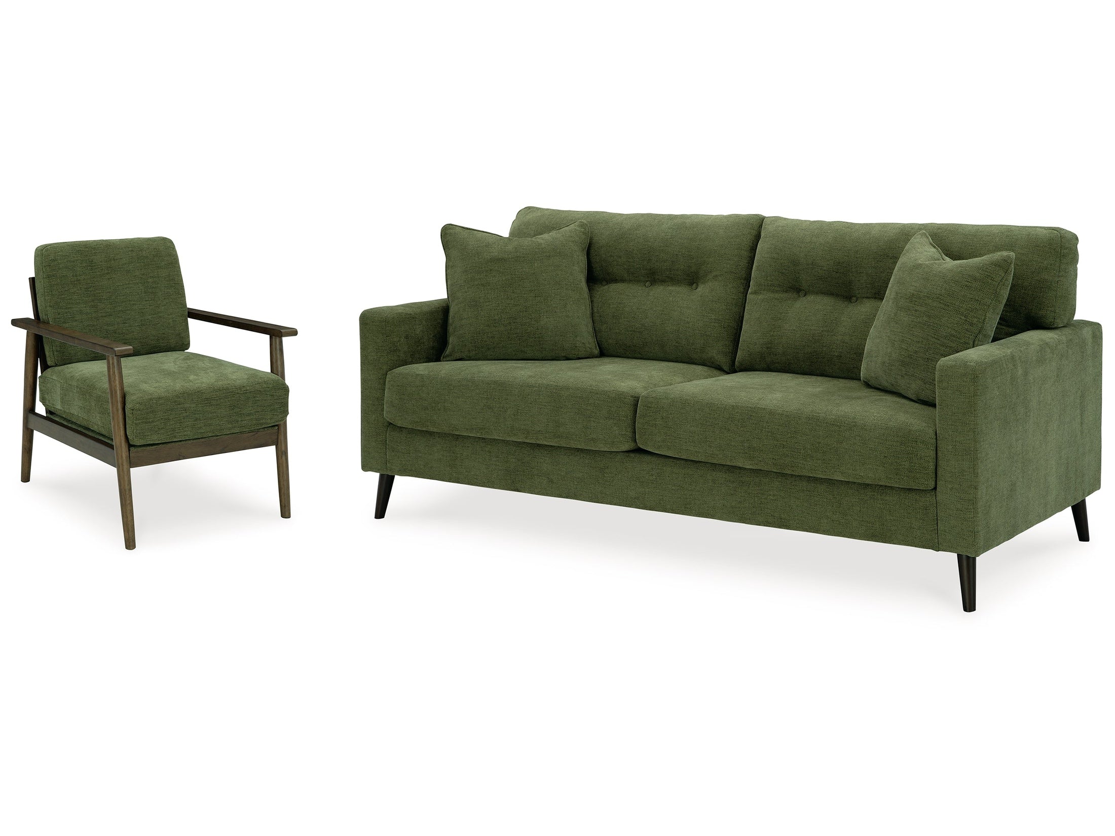 Bixler Olive Sofa and Chair