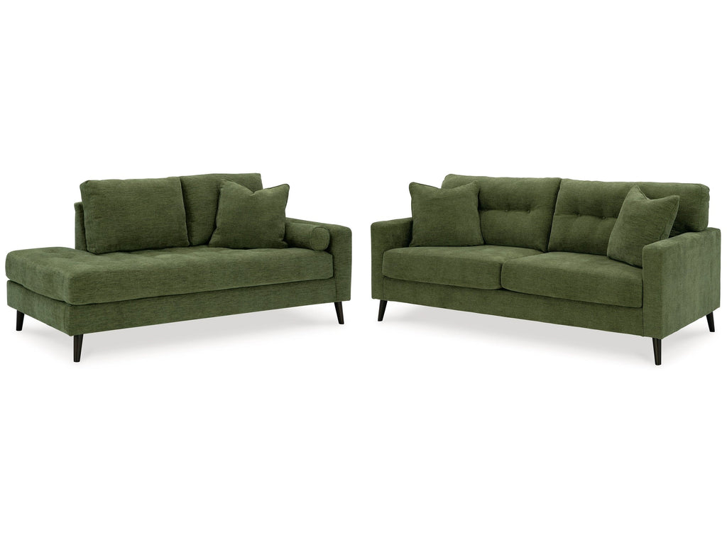 Bixler Olive Sofa and Chaise