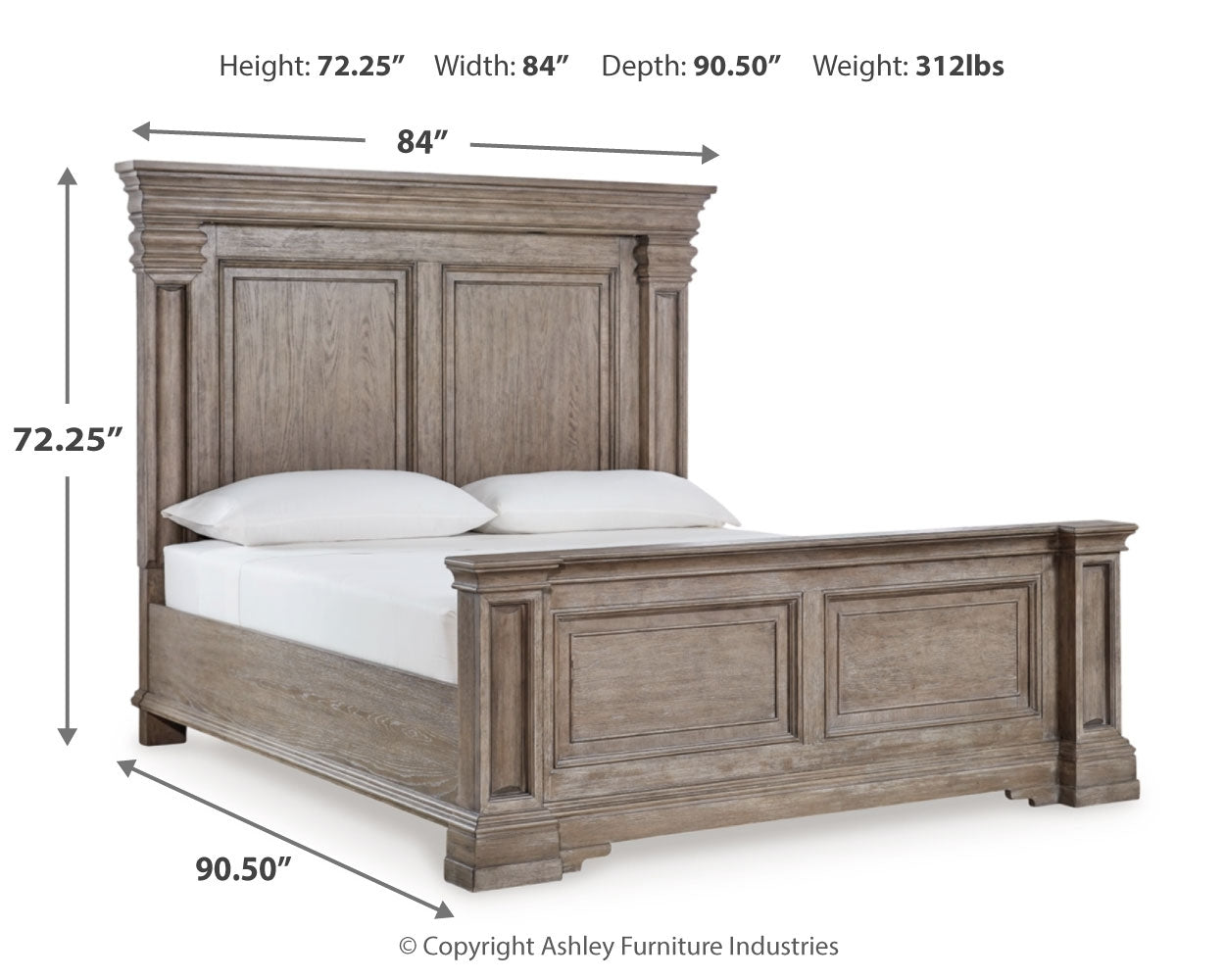 Blairhurst Light Grayish Cal. King Panel Bedroom Set, Brown