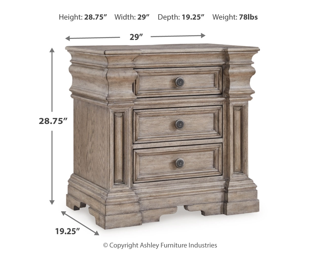 Blairhurst Light Grayish King Panel Bedroom Set, Brown