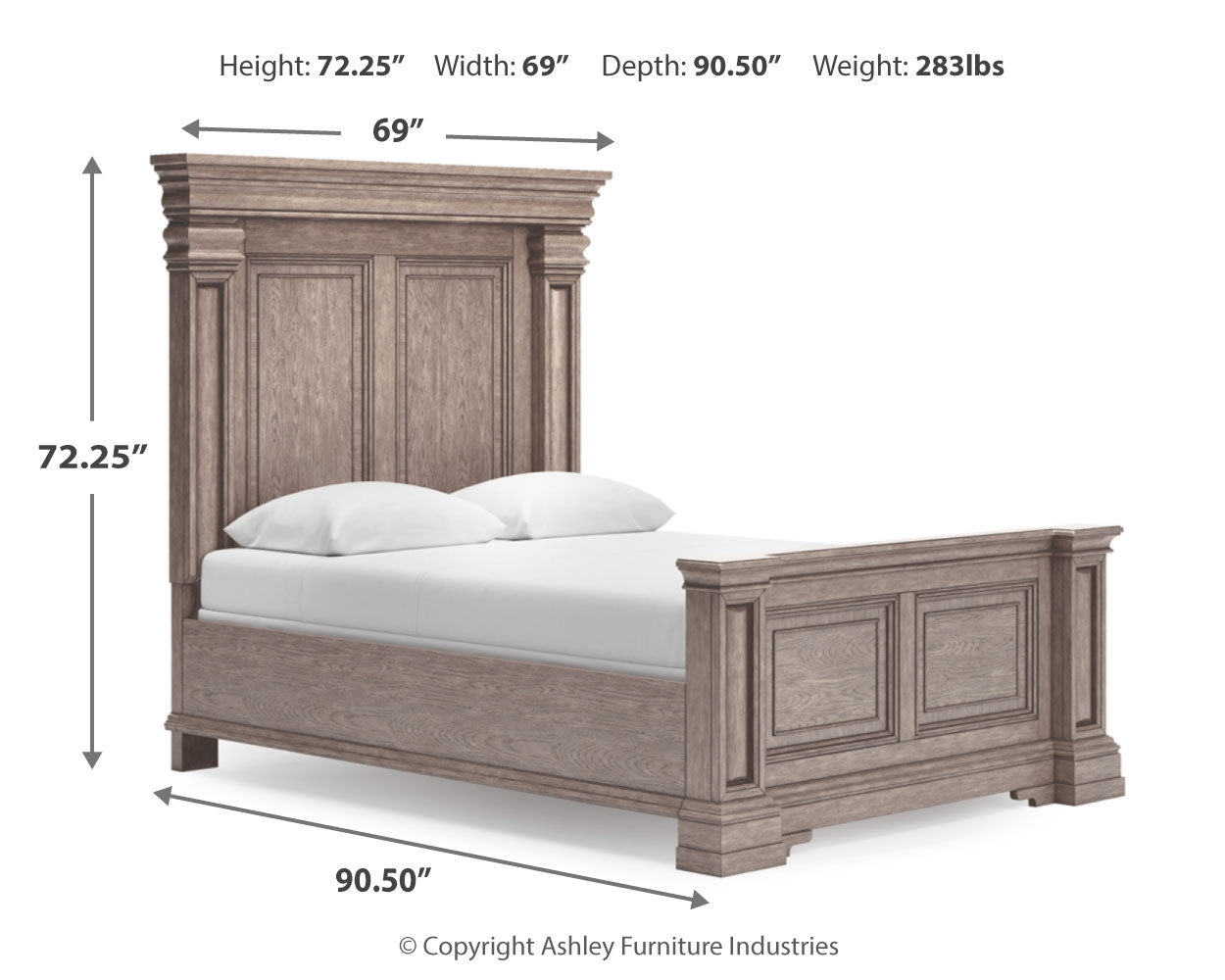 Blairhurst Light Grayish Queen Panel Bedroom Set, Brown