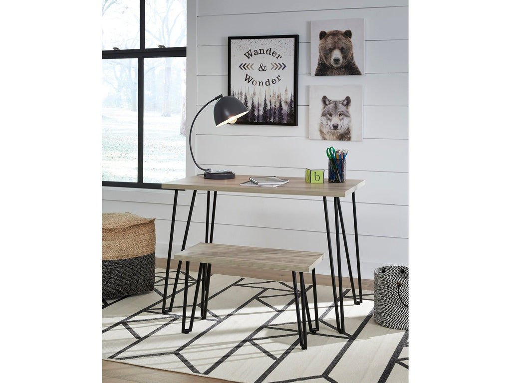 Blariden Brown/Black Desk w/ Bench