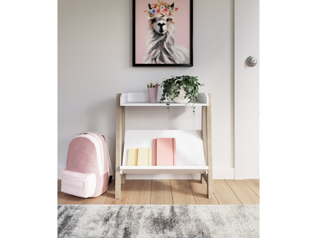 Blariden White/Tan Small Bookcase