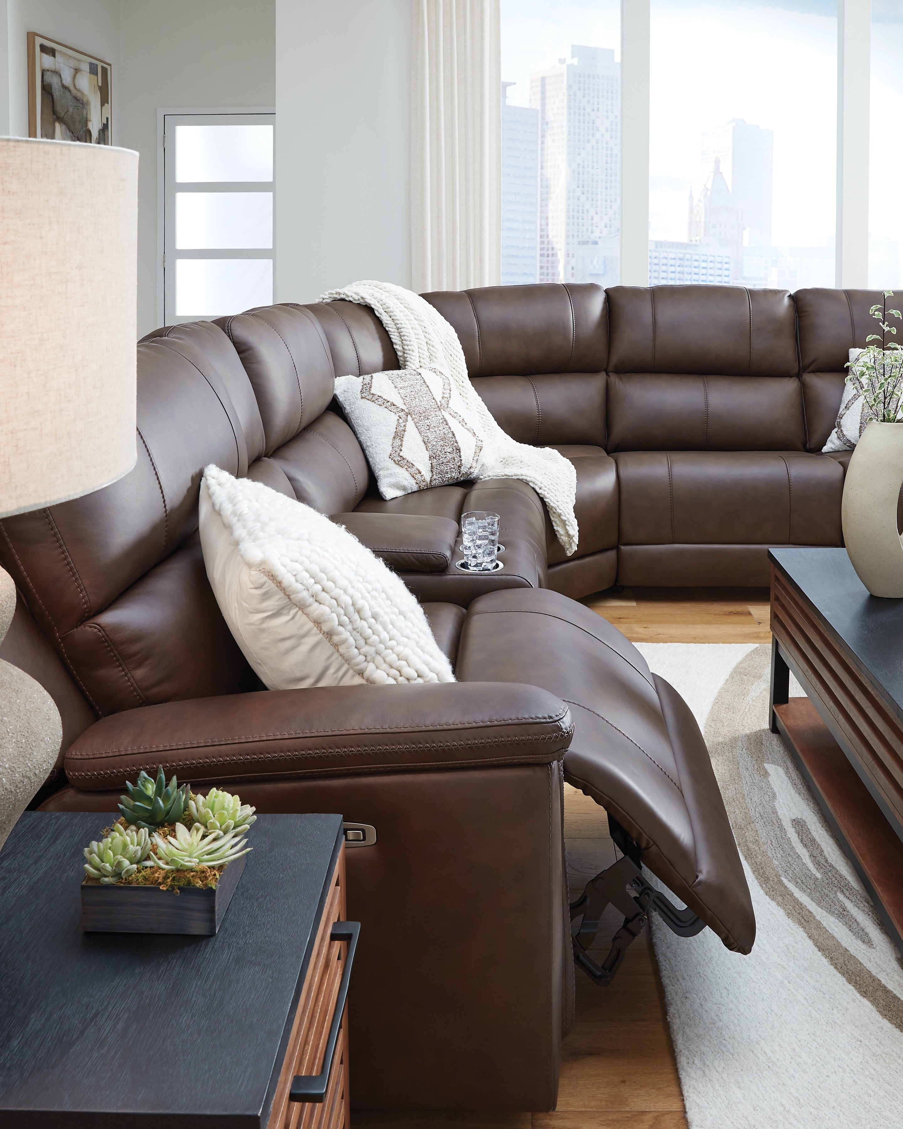 Bleckley Espresso 6-Piece Power Reclining Sectional
