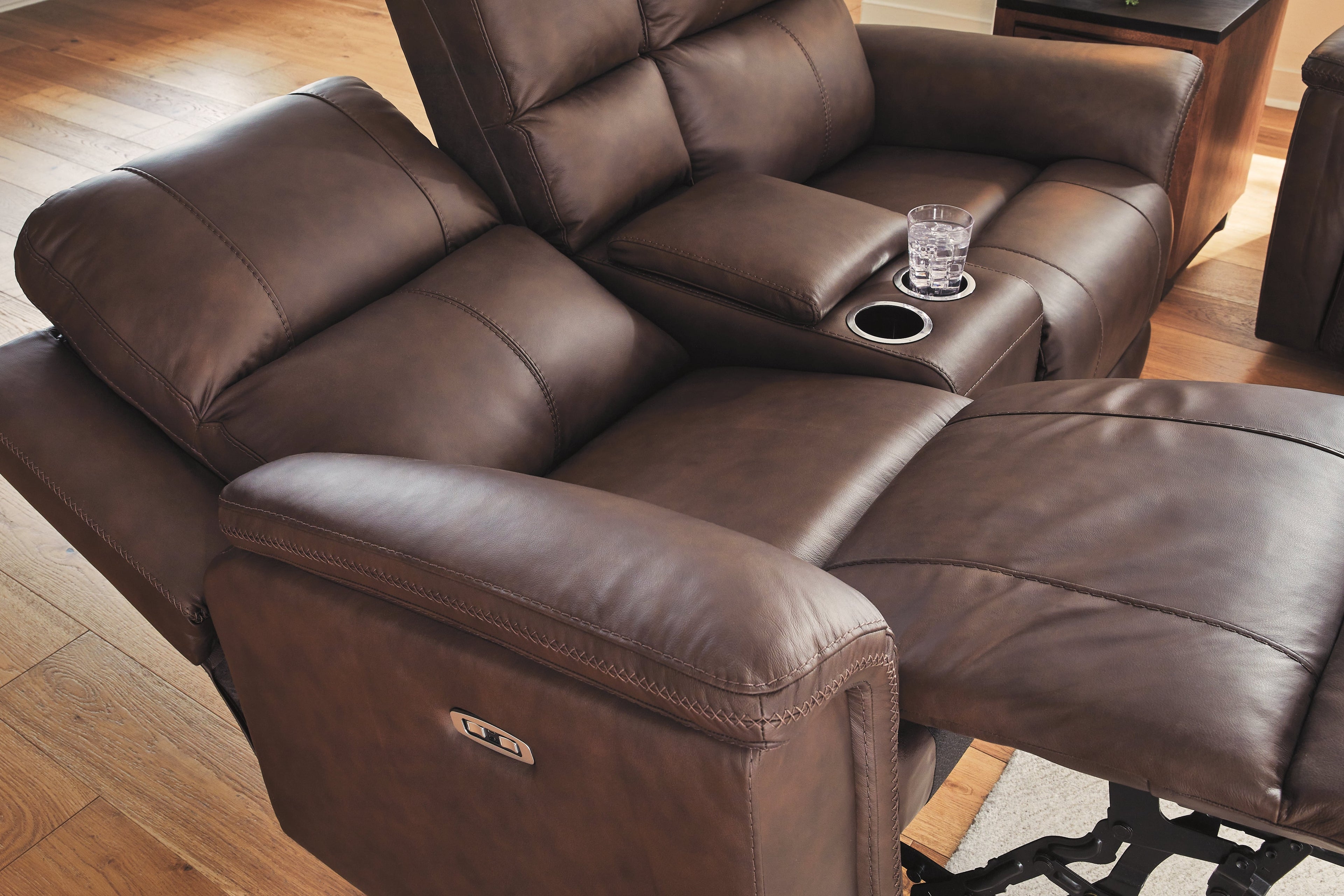 Bleckley Espresso PWR REC Loveseat/CON/ADJ HDRST