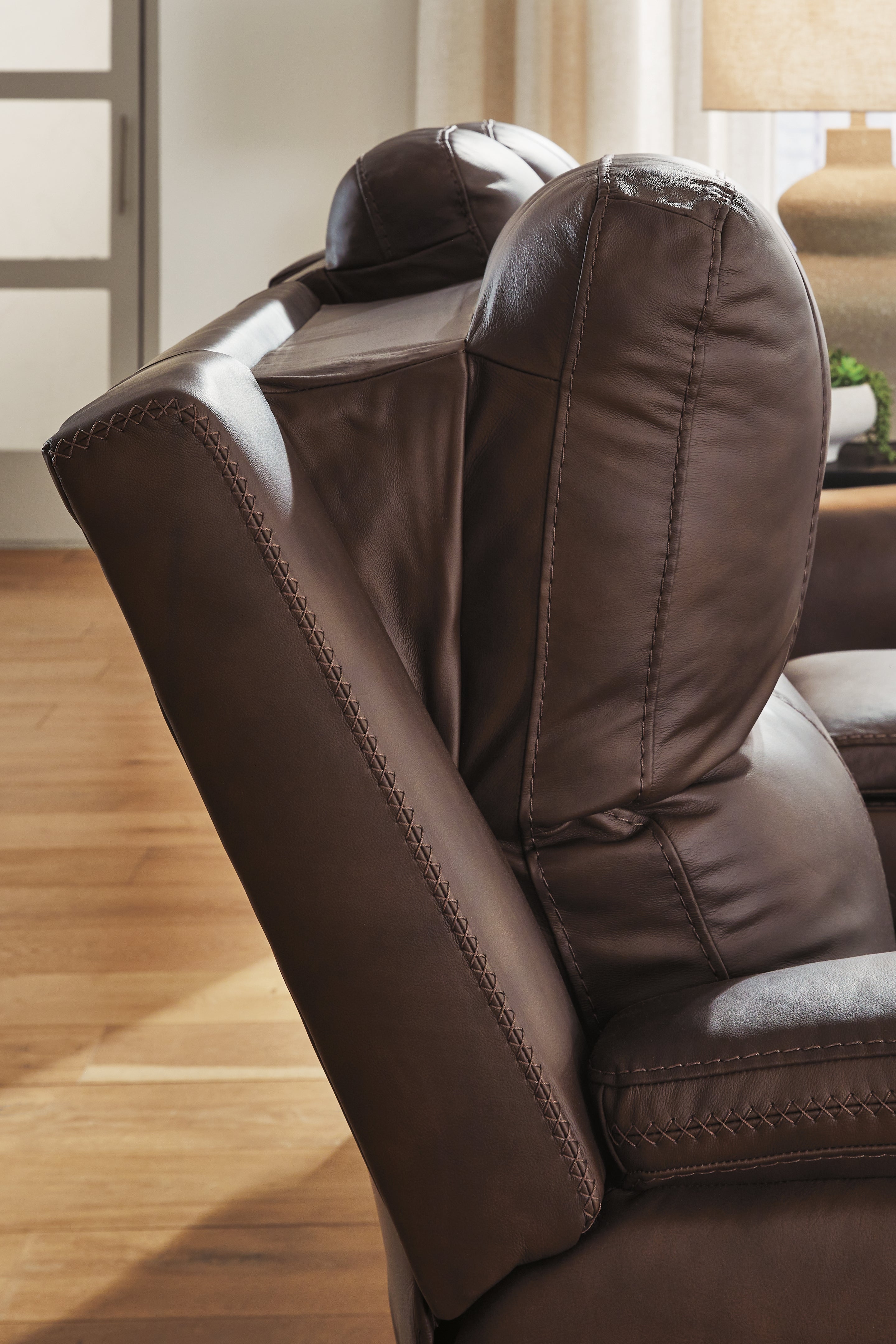 Bleckley Espresso PWR REC Sofa with ADJ Headrest