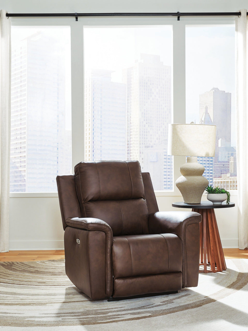 Bleckley Espresso PWR Recliner/ADJ Headrest